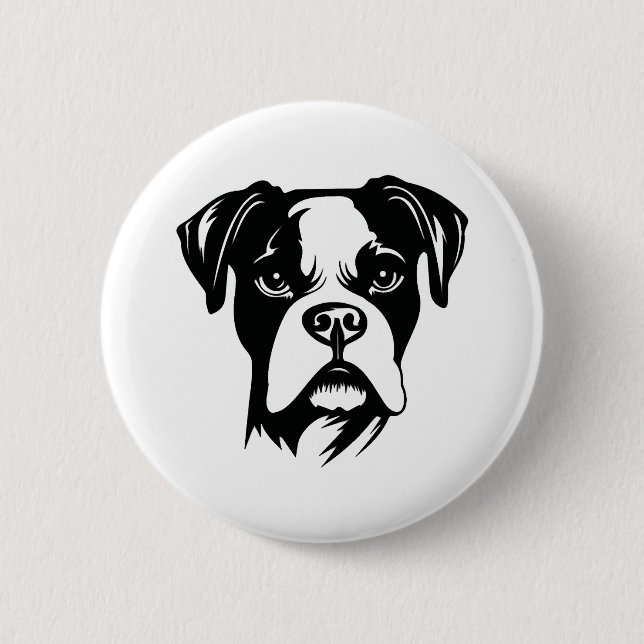 Chapa Redonda De 5 Cm Boxer Dog (Anverso)
