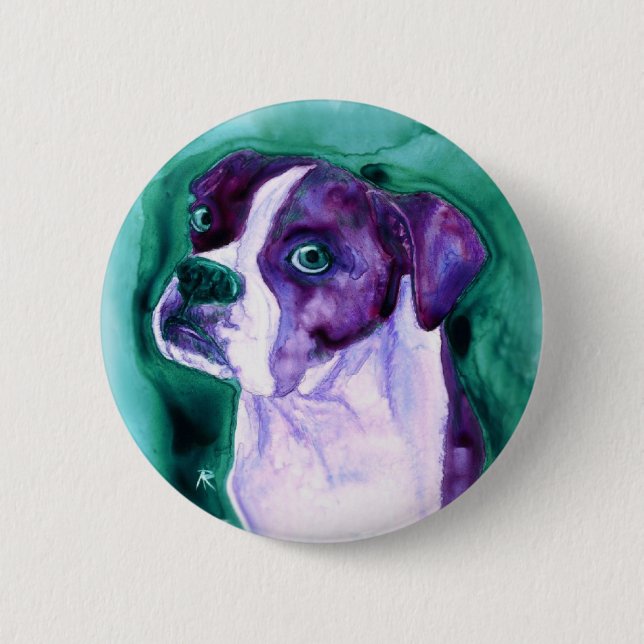 Chapa Redonda De 5 Cm Boxer Dog Button - "Not Me" (Anverso)