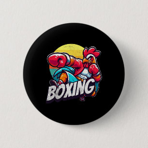Chapa Redonda De 5 Cm Boxing Guay Chicken Roosters Funny Chicken Who Lov