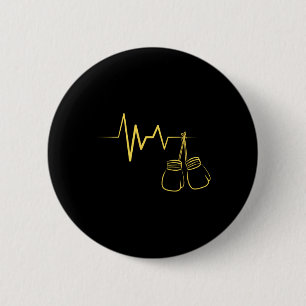 Chapa Redonda De 5 Cm Boxing Heartbeat Design Cute Boxing Lover Boxeador