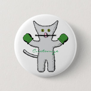 Chapa Redonda De 5 Cm Boxing Kitten con Mittens_Cove