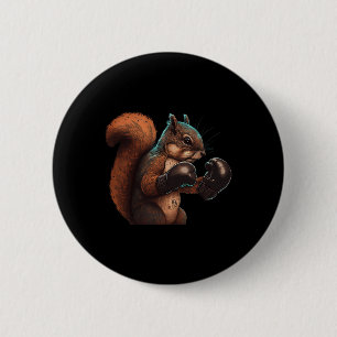 Chapa Redonda De 5 Cm Boxing Squirrel Boxeador Guantes de boxeo Kickboxi