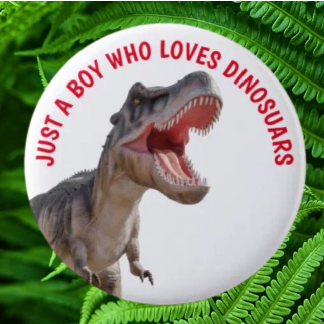 Chapa Redonda De 5 Cm Boy Ama Los Dinosaurios (Bring your dream party to life with our selection of quality Dinosaur themed party supplies )