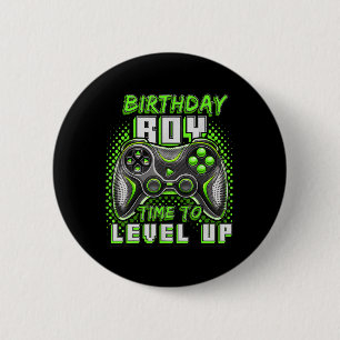 Chapa Redonda De 5 Cm Boy Time To Level Up Video Game Birday Party Boy