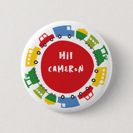 Chapa Redonda De 5 Cm Boys Juguetes Colorful Fun Transport Fiesta de cum