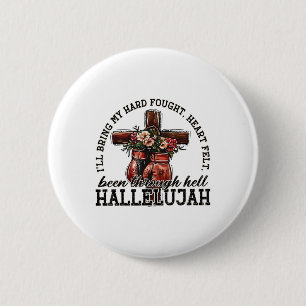 Chapa Redonda De 5 Cm Brandon Hard Fought Hallelujah Alabado Jesucristo