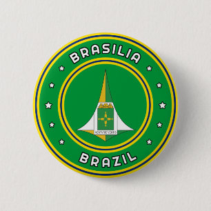 Chapa Redonda De 5 Cm Brasilia Escudo De Armas Brasil