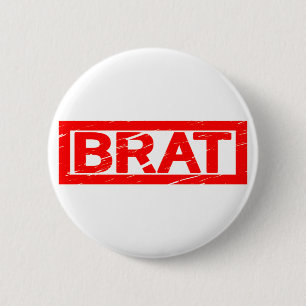Chapa Redonda De 5 Cm Brat Stamp
