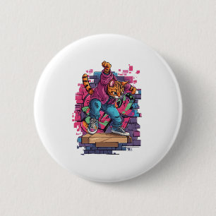 Chapa Redonda De 5 Cm Breakdance Meow - Graffiti urbano