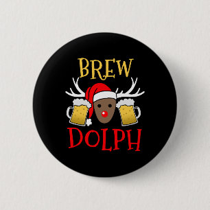 Chapa Redonda De 5 Cm Brewdolph - Gracioso regalo de Navidades de cervez