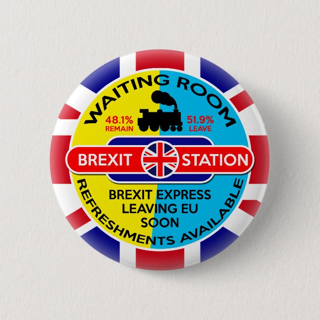 Chapa Redonda De 5 Cm Brexit (Anverso)