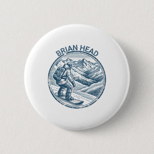 Chapa Redonda De 5 Cm Brian Head Utah Snowboarder Snowboarder