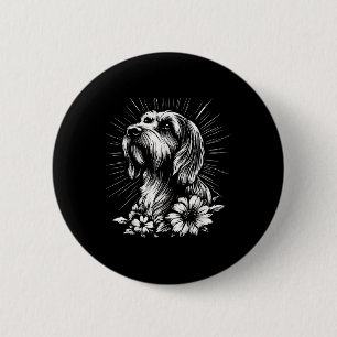 Chapa Redonda De 5 Cm Briard Dog Lover Tattoo Retro Style