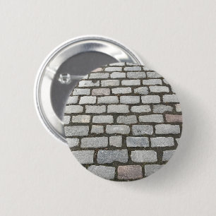 Chapa Redonda De 5 Cm Brick Cobblestone Street Pathway Nature Photograph
