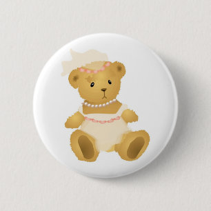 Chapa Redonda De 5 Cm Bridal Teddy Bear