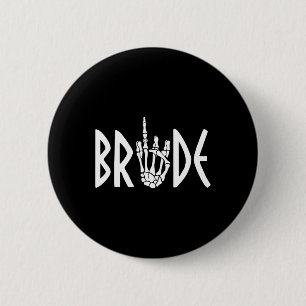 Chapa Redonda De 5 Cm Bride Groom Skeleton Boda gótico Engagement Hal