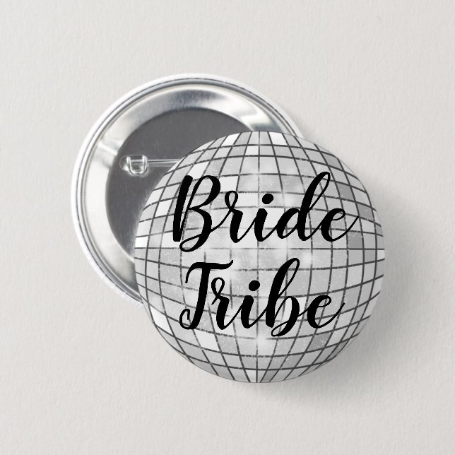 Chapa Redonda De 5 Cm Bride Tribe Disco Ball Pin (Anverso y reverso)
