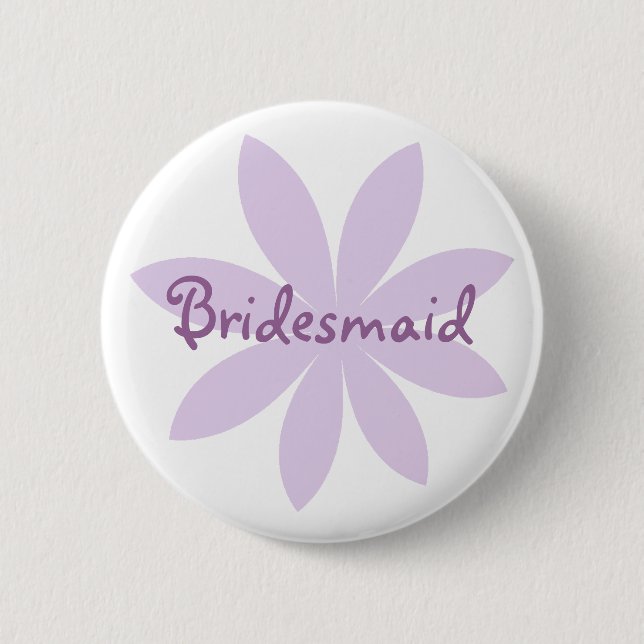 Chapa Redonda De 5 Cm Bridesmaid de la flor morada (Anverso)