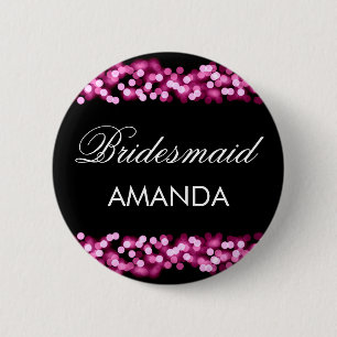 Chapa Redonda De 5 Cm Bridesmaid Favor Pink Hollywood Glam