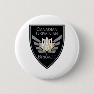 Chapa Redonda De 5 Cm Brigada Canadiense-Ucraniana Militar Ucrania Defen