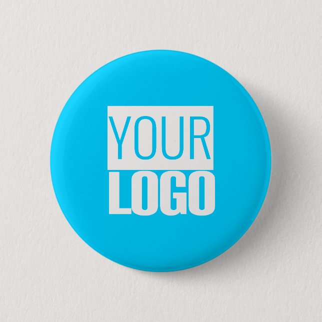 Chapa Redonda De 5 Cm  bright blue - add your  logo  (Anverso)
