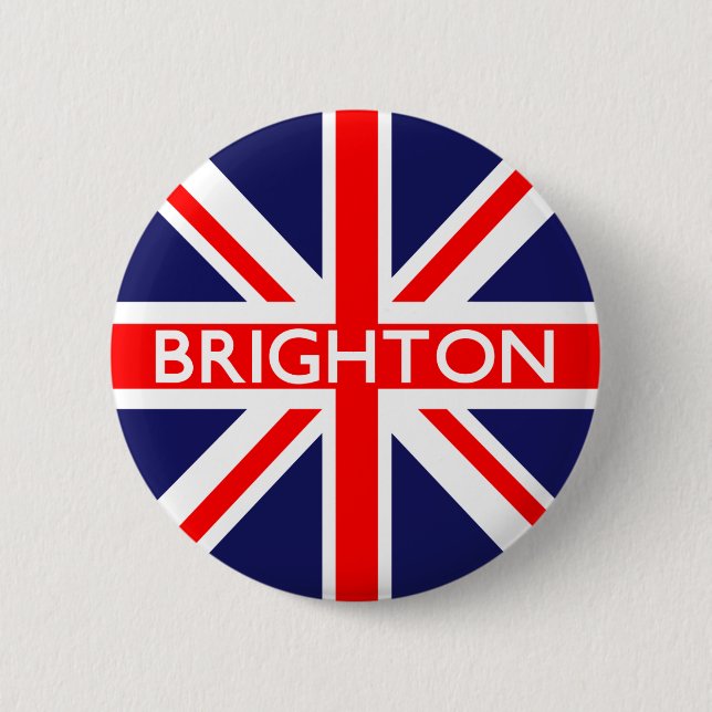 Chapa Redonda De 5 Cm Brighton : Bandera británica (Anverso)