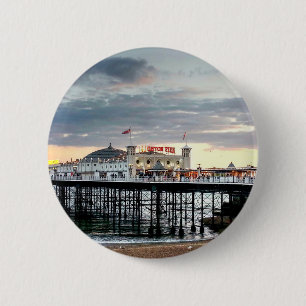 Chapa Redonda De 5 Cm Brighton Pier Sunset