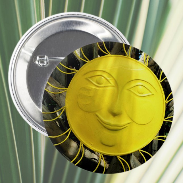 Chapa Redonda De 5 Cm Brillante amarillo sonriente Cara de sol (Subido por el creador)