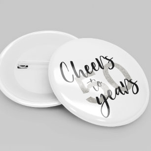 Chapa Redonda De 5 Cm Brindis por 50 Años Brillo 50 Cumpleaños