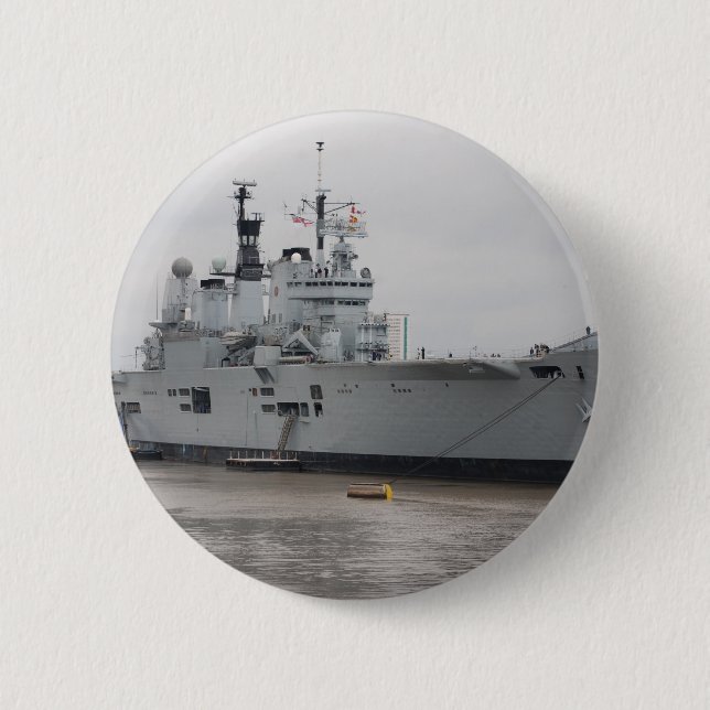 Chapa Redonda De 5 Cm British Aircraft Carrier (Anverso)