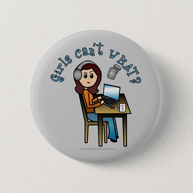 Chapa Redonda De 5 Cm Broadcaster (ligero) (Anverso)