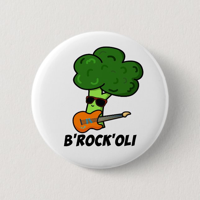 Chapa Redonda De 5 Cm Broccoli Pun (Anverso)