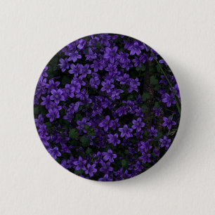 Chapa Redonda De 5 Cm Broche de flor púrpura elegante