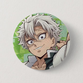 Chapa Redonda De 5 Cm Broche de Sanemi Shinazugawa de Demon Slayer
