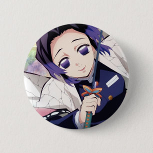 Chapa Redonda De 5 Cm Broche de Shinobu Kocho del anime Demon Slayer