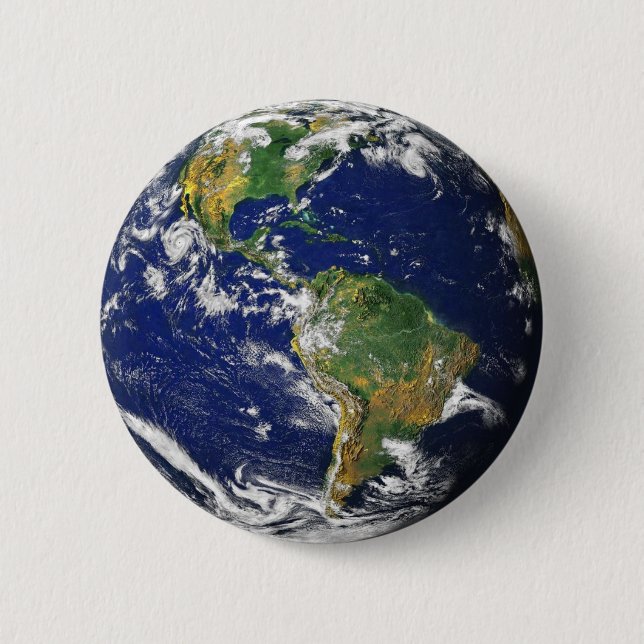 Chapa Redonda De 5 Cm Broche del planeta Tierra (Anverso)