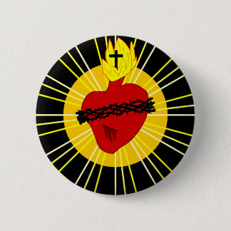 Chapa Redonda De 5 Cm Broche do Sagrado Coração de Jesus