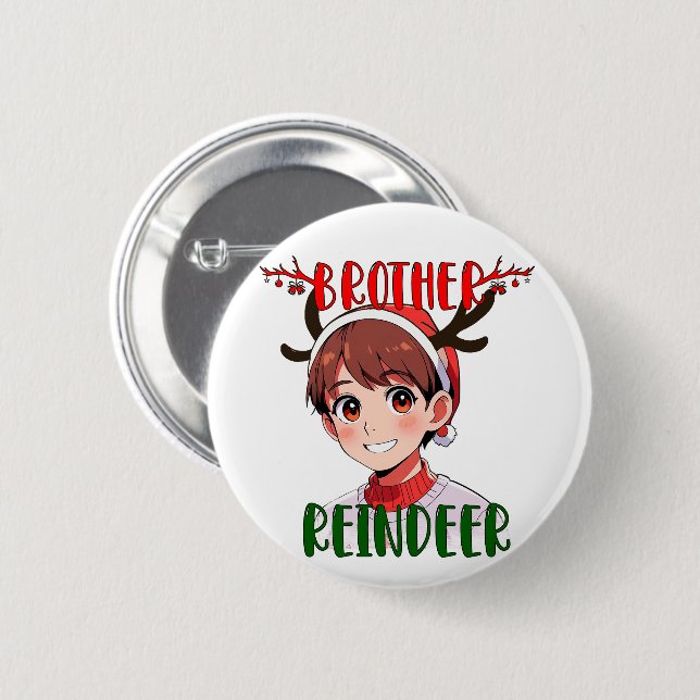 CHAPA REDONDA DE 5 CM BROCHE NAVIDEÑO HERMANO (Anverso y reverso)