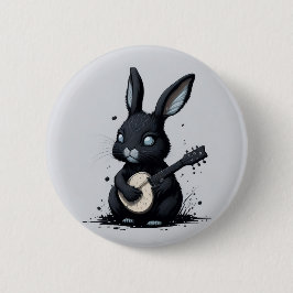 Chapa Redonda De 5 Cm broche rabbi bunny guitar hobby divertido