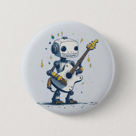 Chapa Redonda De 5 Cm broche robot AI guitar hobby funny