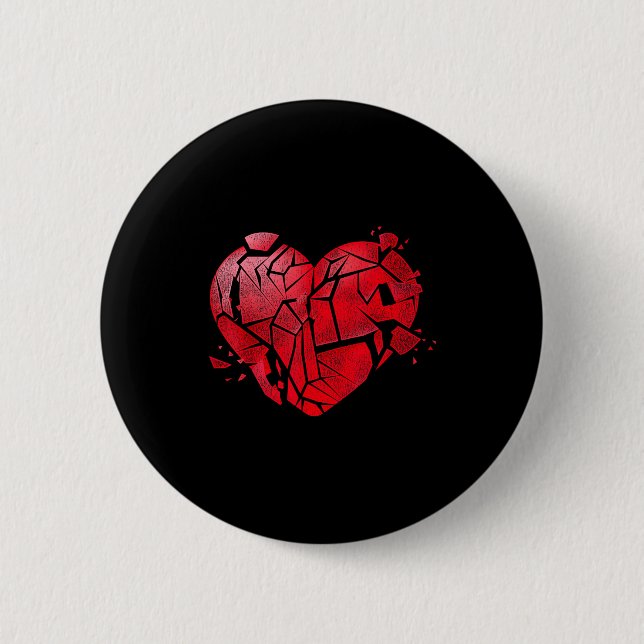 Chapa Redonda De 5 Cm Broken Heart Anti Valentines Day  (Anverso)