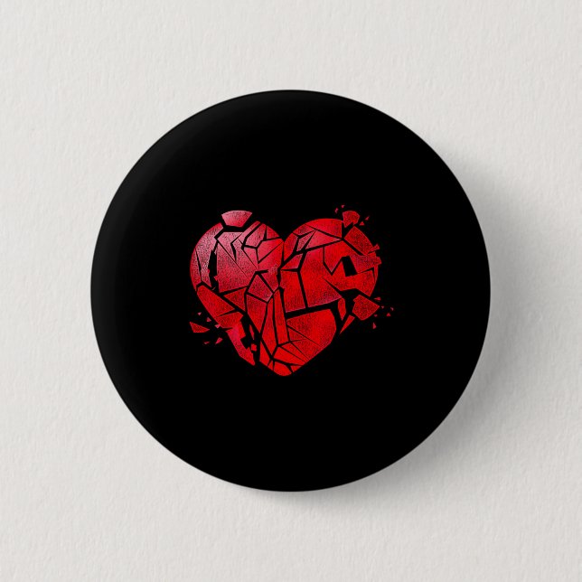 Chapa Redonda De 5 Cm Broken Heart Anti Valentines Day  (Anverso)