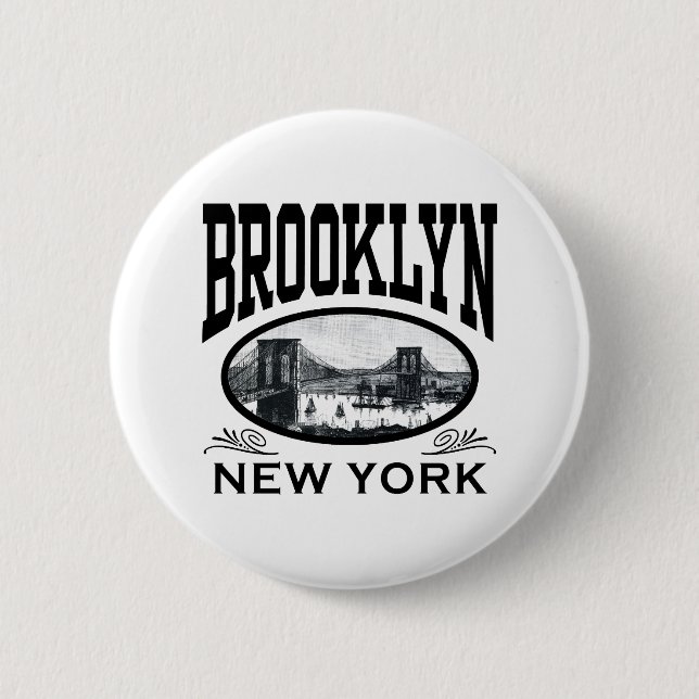 Chapa Redonda De 5 Cm Brooklyn (Anverso)