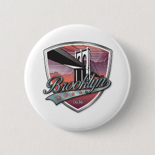 Chapa Redonda De 5 Cm Brooklyn Design Silver Metallic