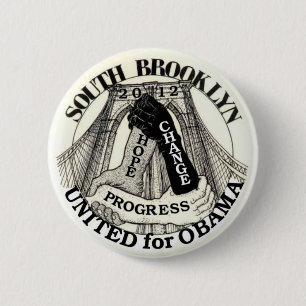 Chapa Redonda De 5 Cm Brooklyn para Obama 2012