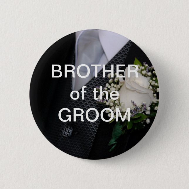 Chapa Redonda De 5 Cm Brother del novio (Anverso)