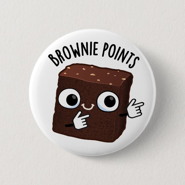 Chapa Redonda De 5 Cm Brownie Points Funny Snack Pun  (Anverso)