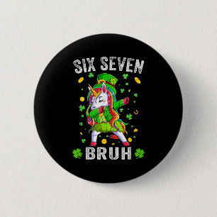 Chapa Redonda De 5 Cm Bruh 6 7 meme día de San Patricio seis siete niños