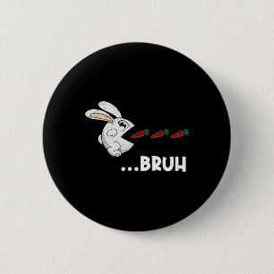 Chapa Redonda De 5 Cm Bruh Conejo de Pascua comiendo zanahorias de choco