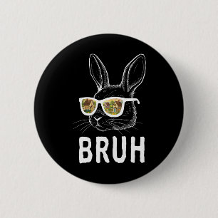 Chapa Redonda De 5 Cm Bruh Easter Day Funny Rabbit Bunny Face Gles Easte